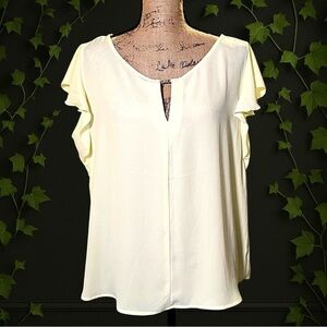 Counterparts Women's Yellow Ruffle Sleeve Top Size XL